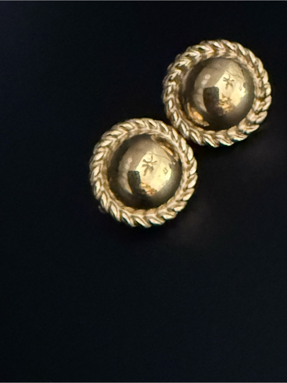 Givenchy Paris 4G Logo Clip- On Gold-Tone Braided Edge Button Earrings -